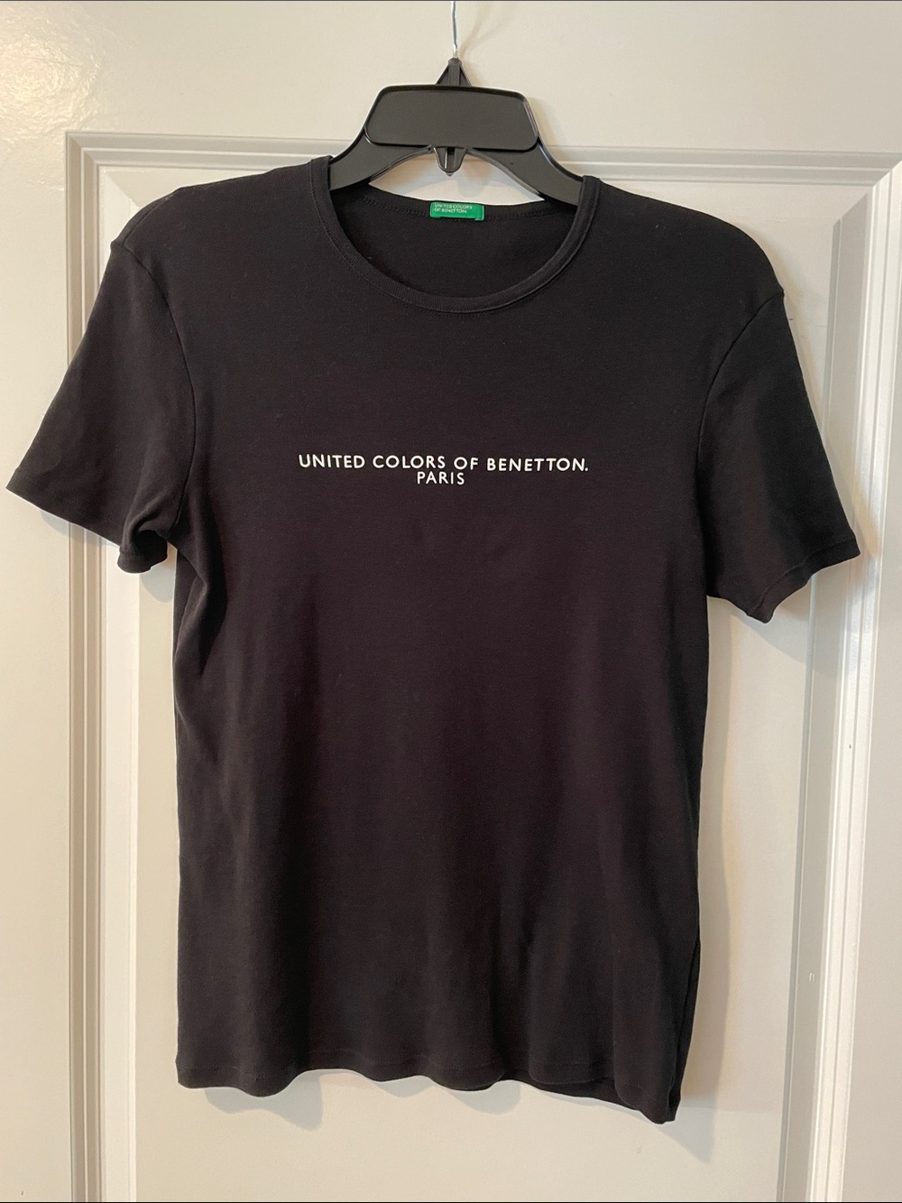 United Colors Of Benetton Black Tee with Center Logo 100% cotton